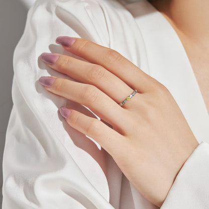 [Am jewelry]Sparkling Vibrant Round Shape Daily Ring