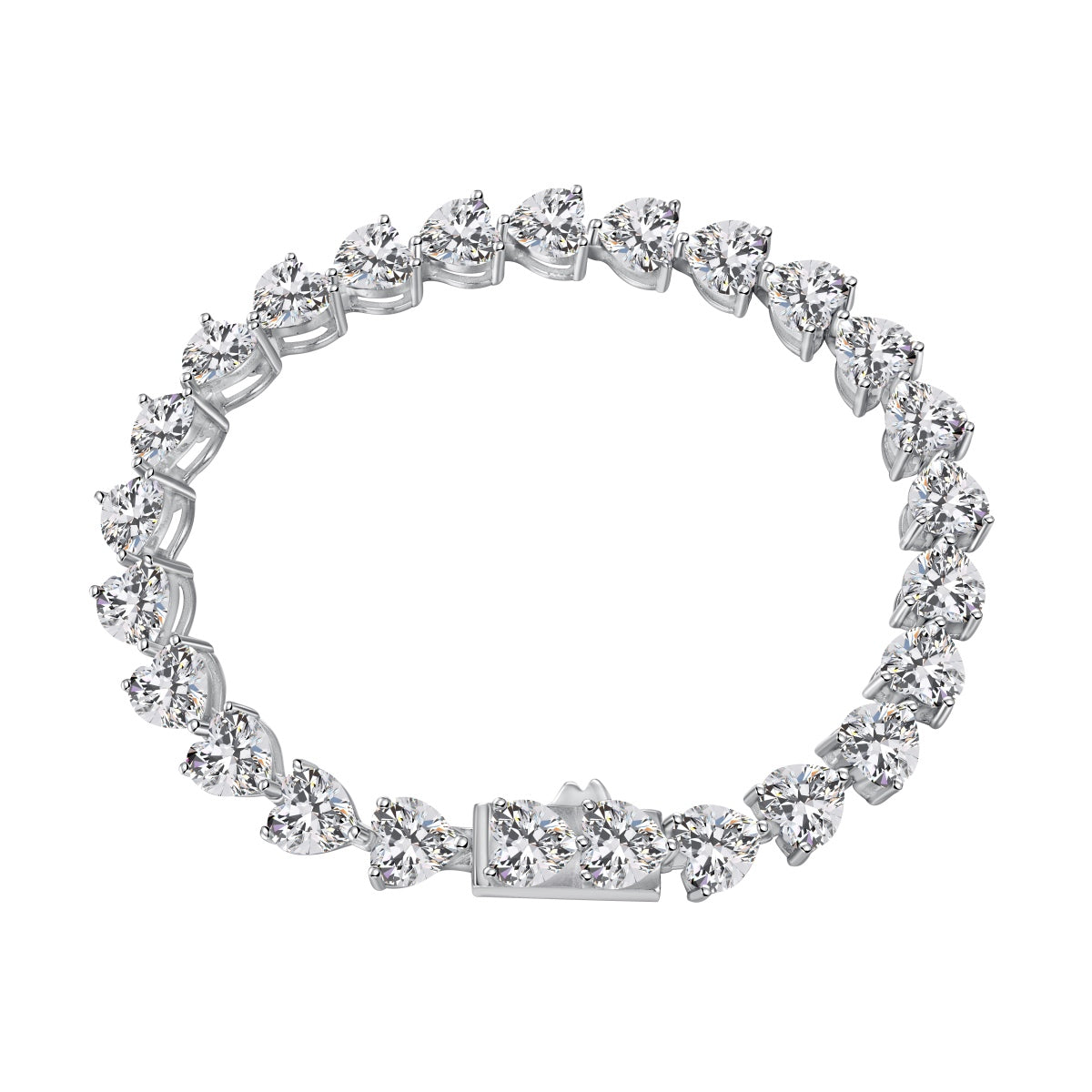 [Am jewelry]0.75 Carat Elegant Romantic Heart Shape Lover Bracelet