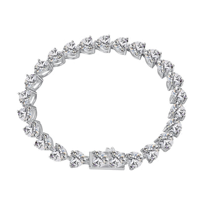[Am jewelry]0.75 Carat Elegant Romantic Heart Shape Lover Bracelet