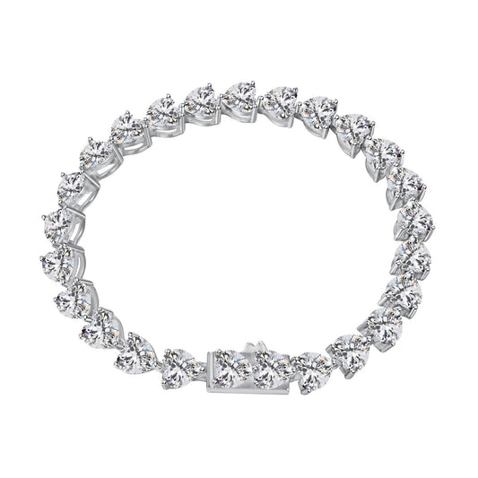 [Am jewelry]0.75 Carat Elegant Romantic Heart Shape Lover Bracelet