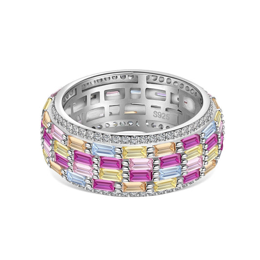 [Am jewelry]Radiant Colorful Radiant Cut Daily Ring
