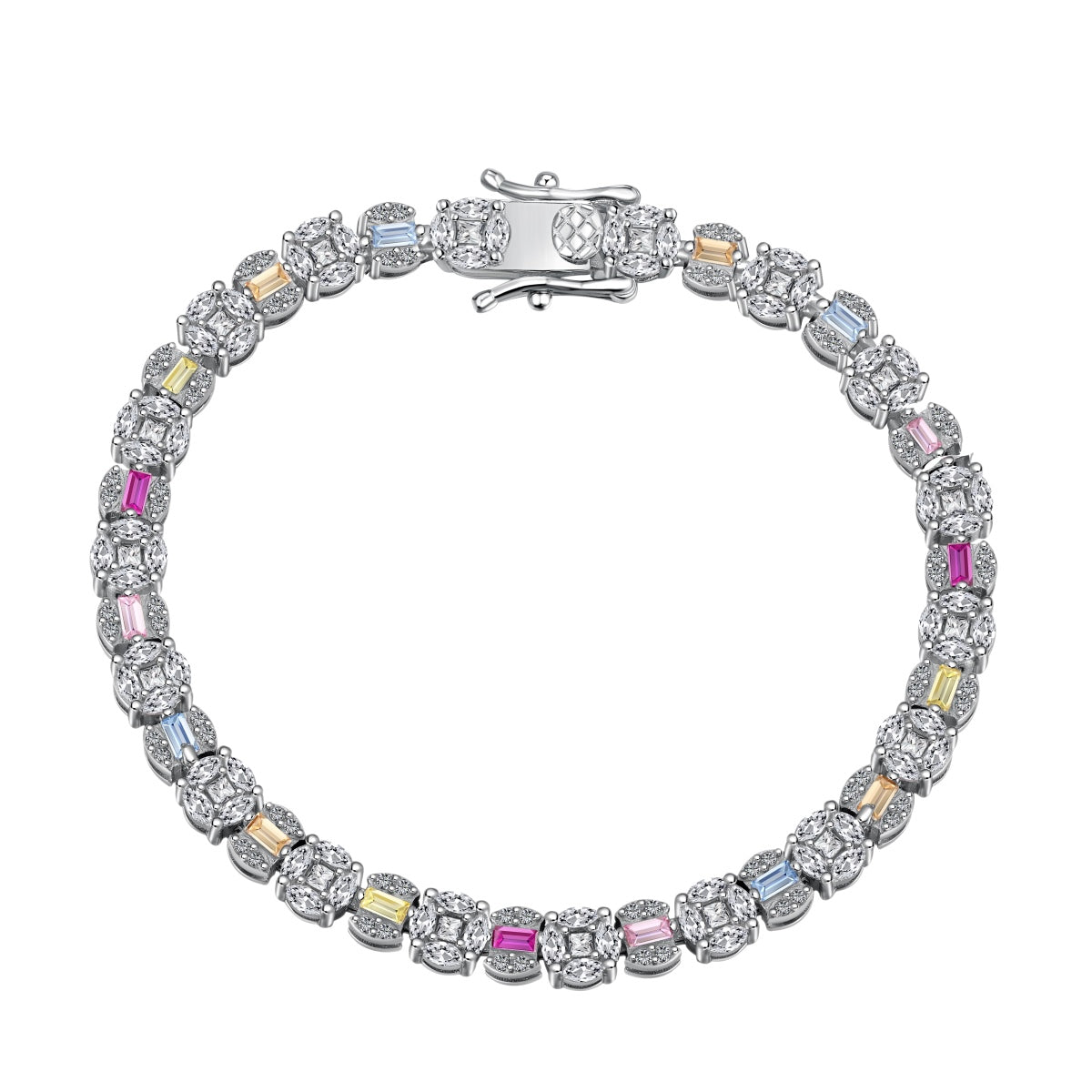 [Am jewelry]Dazzling Radiant Multi Cut Daily Bracelet