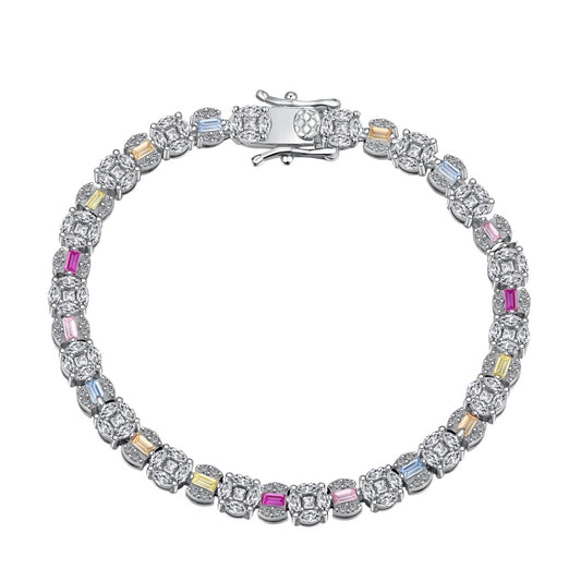 [Am jewelry]Dazzling Radiant Multi Cut Daily Bracelet