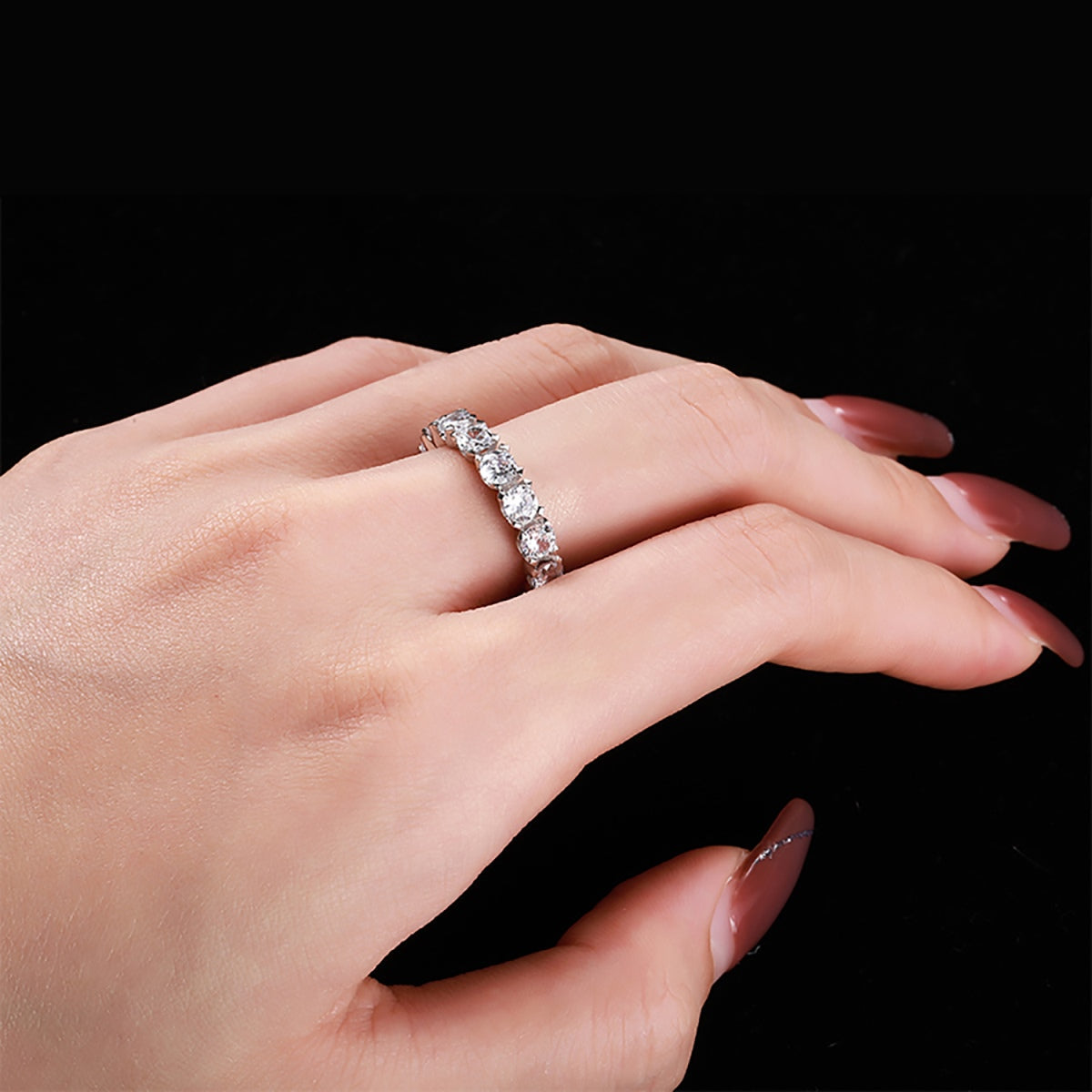 [Am jewelry]Eternity Round Cut Tennis Ring