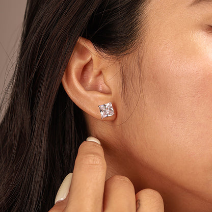 [Am jewelry]Ornate Square Shape Earrings
