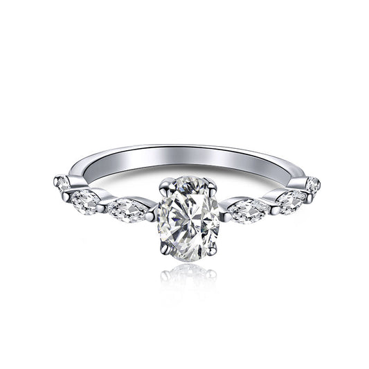 [Am jewelry]0.75 Carat Luxurious Vibrant Elongated Cushion Cut Daily Ring