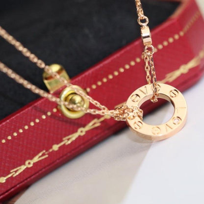 [Am jewelry]LOVE NECKLACE ADJUSTABLE ROSE GOLD 2 DIAMOND