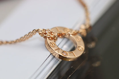 [Am jewelry]LOVE NECKLACE ADJUSTABLE ROSE GOLD 2 DIAMOND