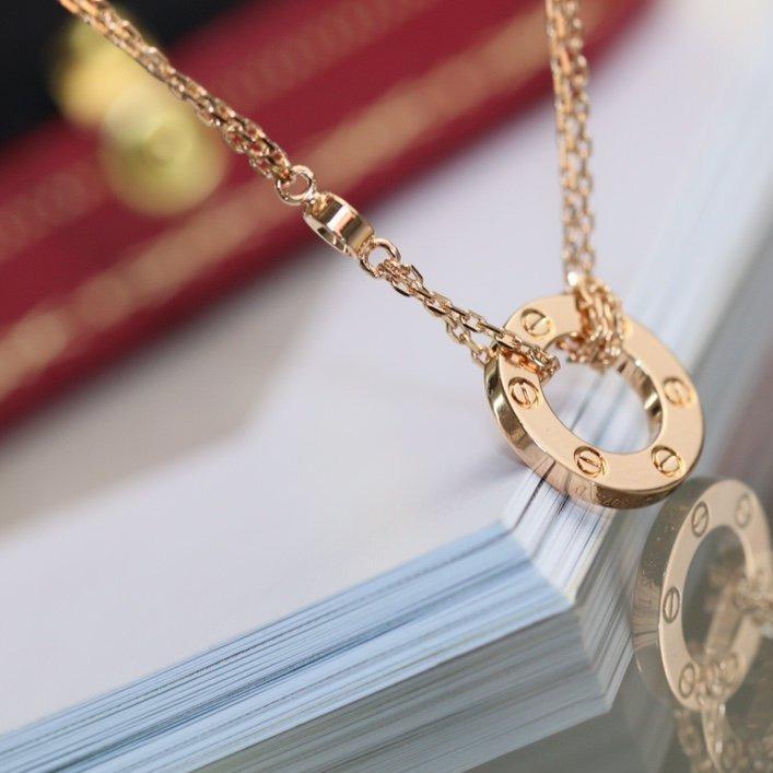 [Am jewelry]LOVE NECKLACE ADJUSTABLE ROSE GOLD 2 DIAMOND