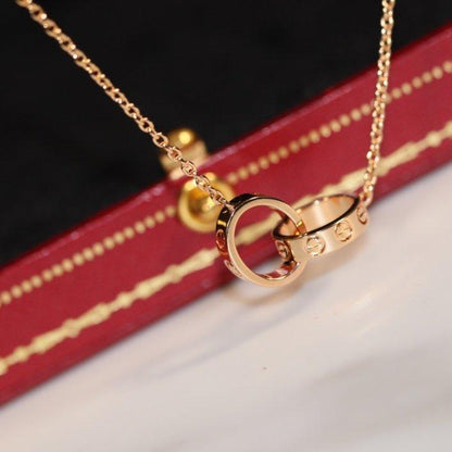 [Am jewelry]LOVE NECKLACE PINK GOLD AND SILVER