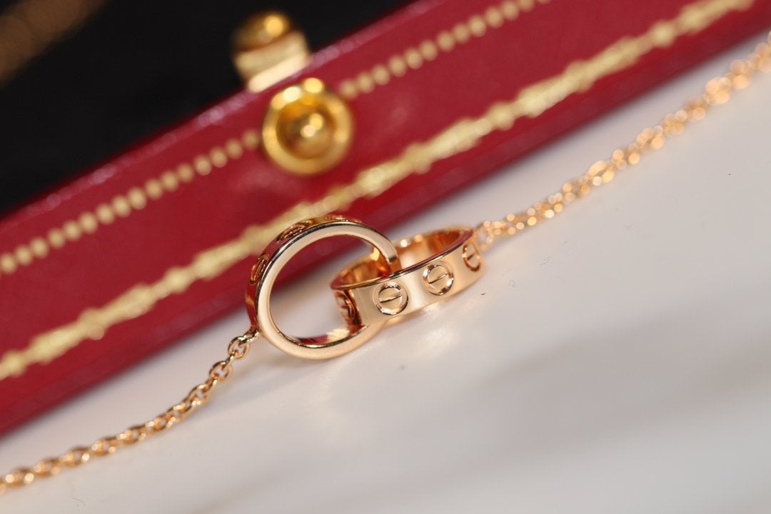 [Am jewelry]LOVE NECKLACE PINK GOLD AND SILVER