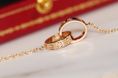 [Am jewelry]LOVE NECKLACE PINK GOLD AND SILVER