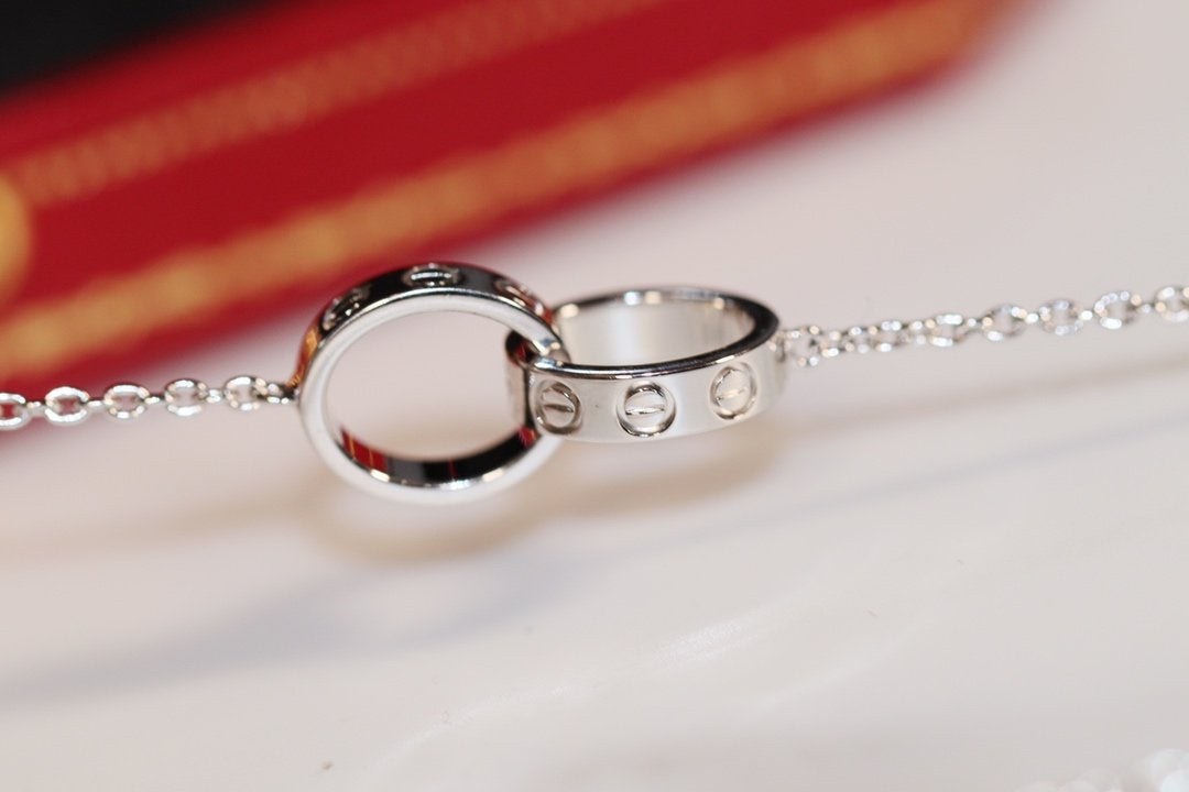 [Am jewelry]LOVE NECKLACE PINK GOLD AND SILVER