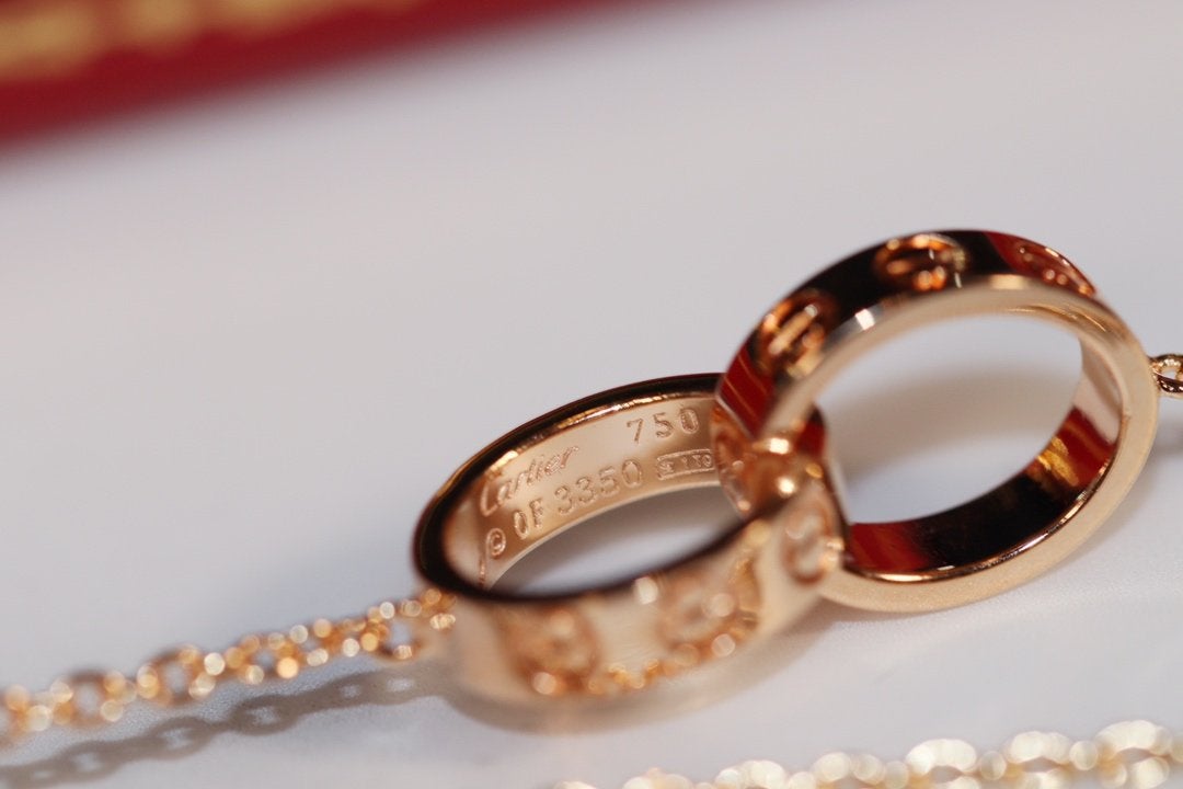 [Am jewelry]LOVE NECKLACE PINK GOLD AND SILVER