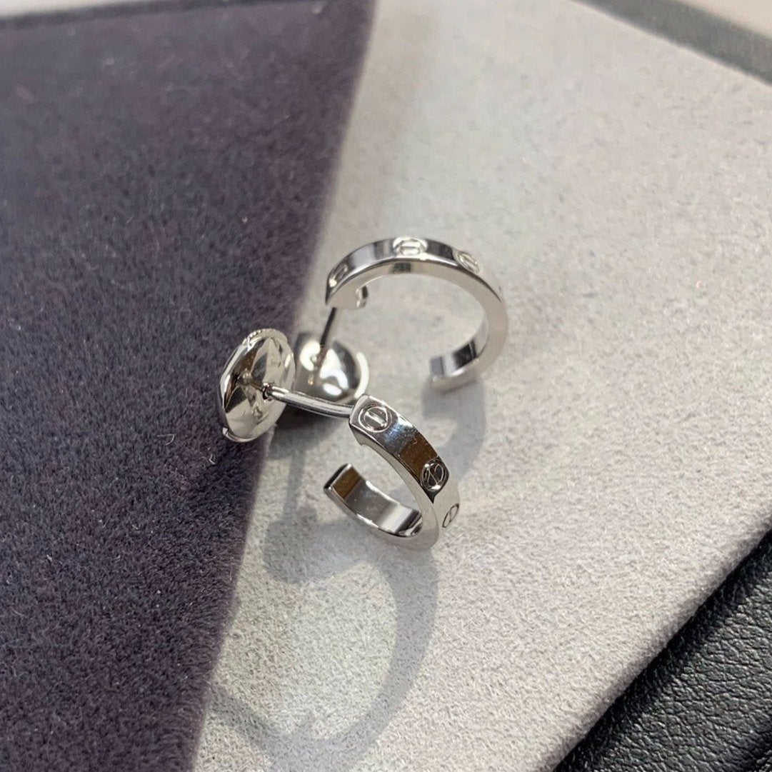 [Am jewelry]LOVE EARRINGS 2.65MM SILVER