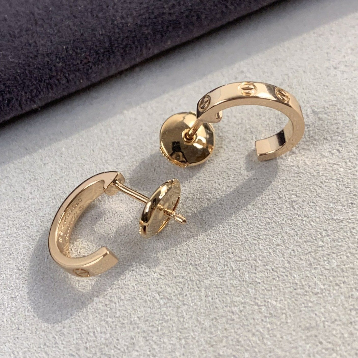 [Am jewelry]LOVE EARRINGS 2.65MM PINK GOLD