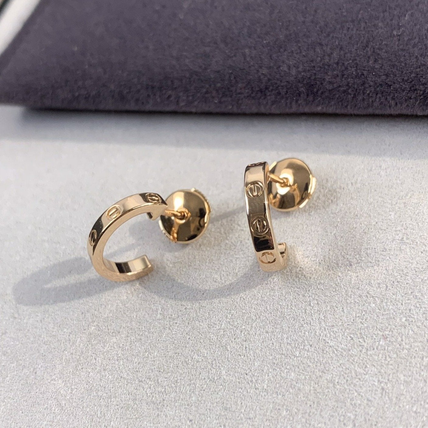 [Am jewelry]LOVE EARRINGS 2.65MM PINK GOLD