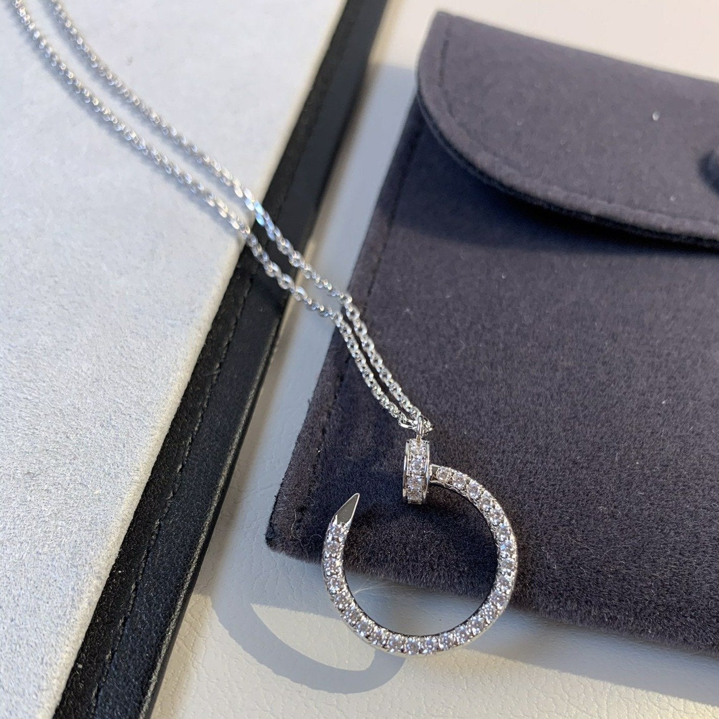 [Am jewelry]JUSTE NECKLACE SILVER DIAMONDS