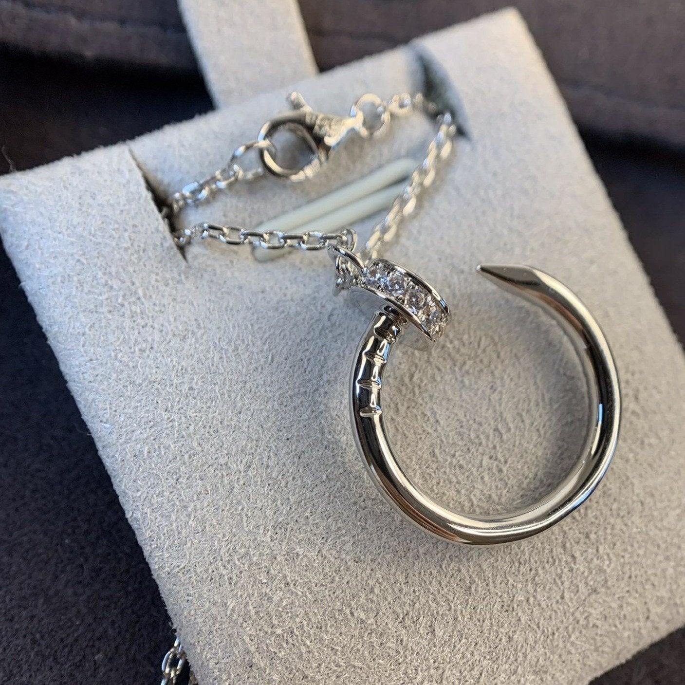 [Am jewelry]JUSTE NECKLACE SILVER DIAMONDS
