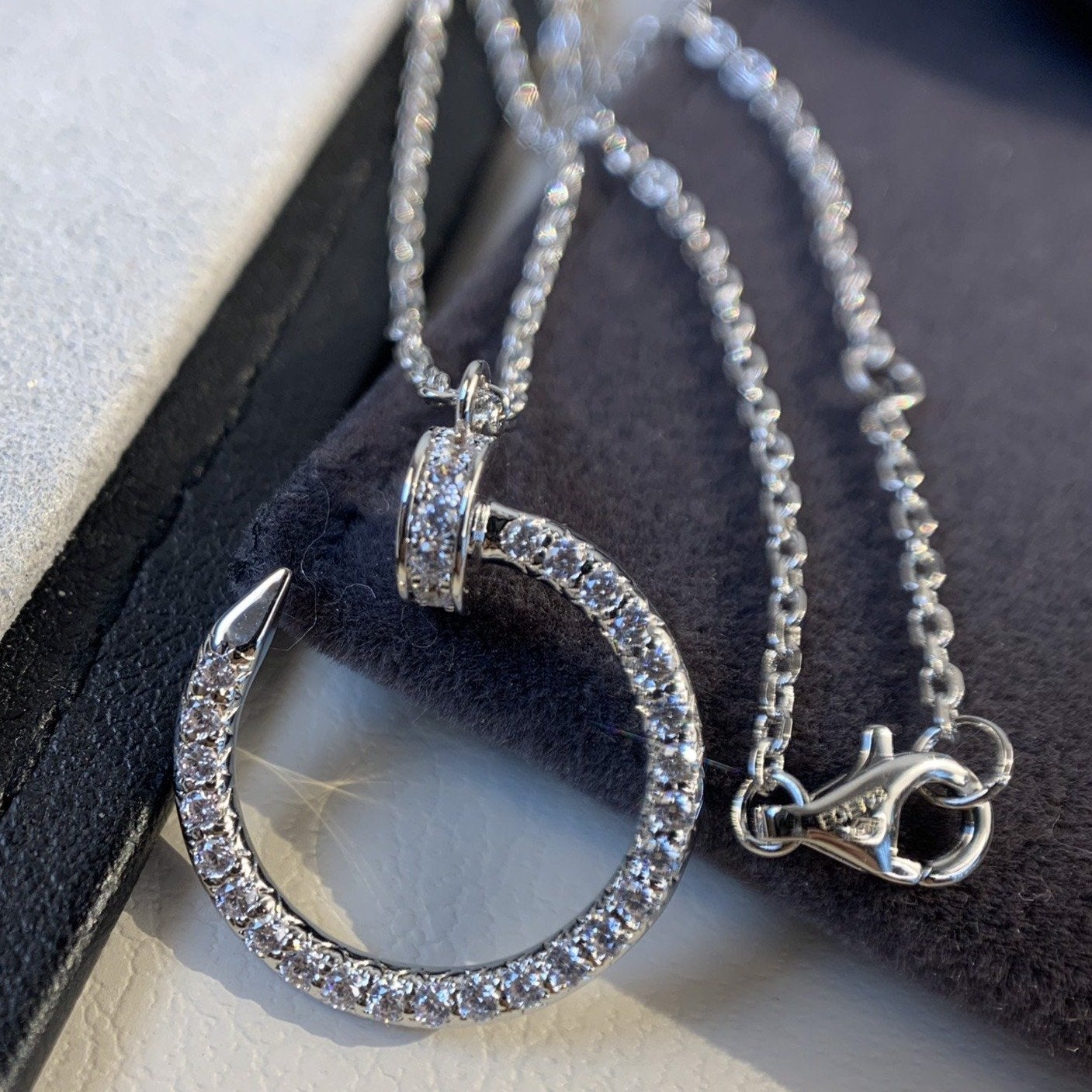 [Am jewelry]JUSTE NECKLACE SILVER DIAMONDS