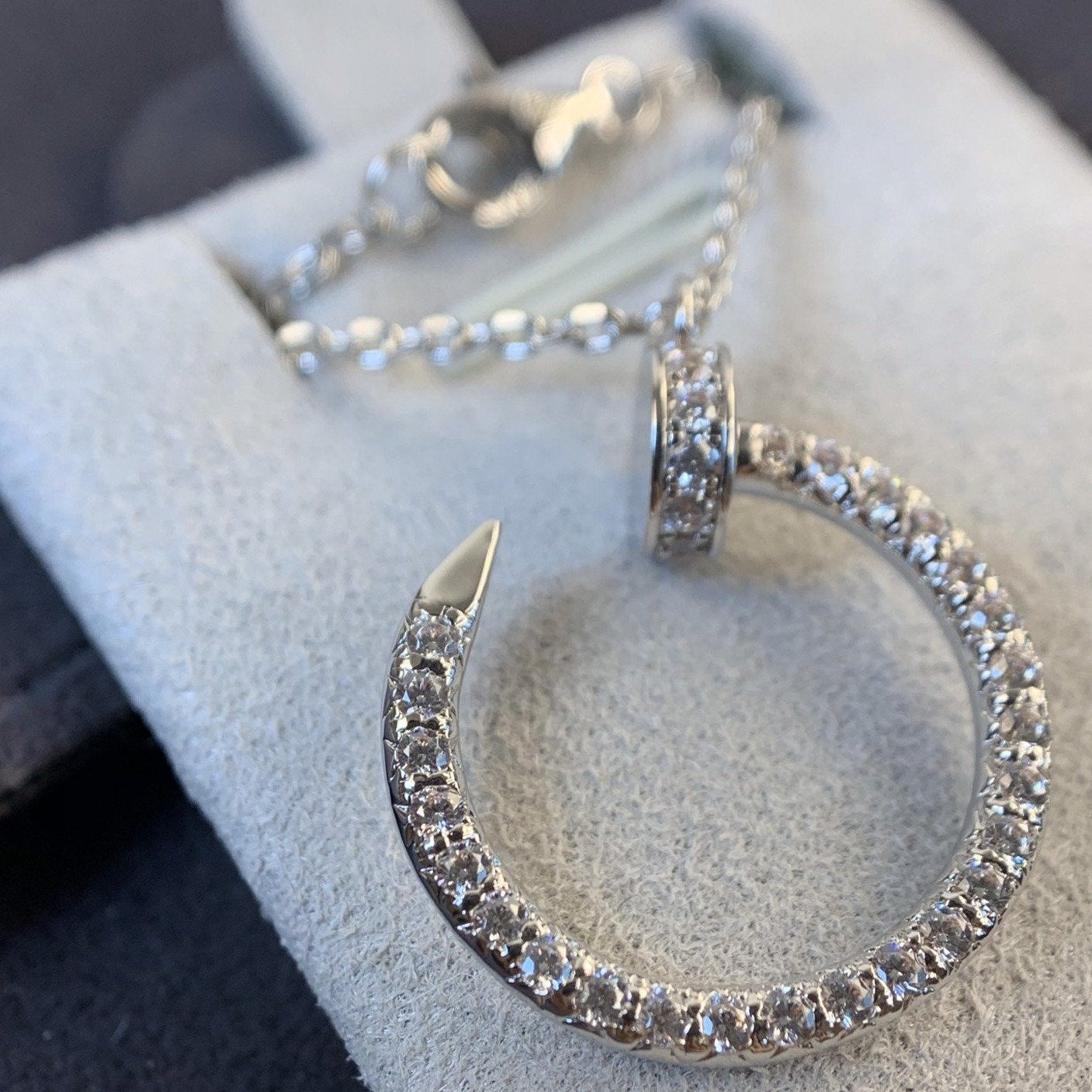 [Am jewelry]JUSTE NECKLACE SILVER DIAMONDS