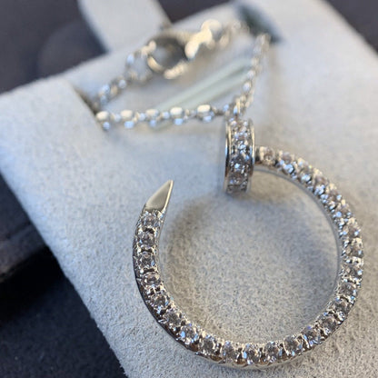 [Am jewelry]JUSTE NECKLACE SILVER DIAMONDS
