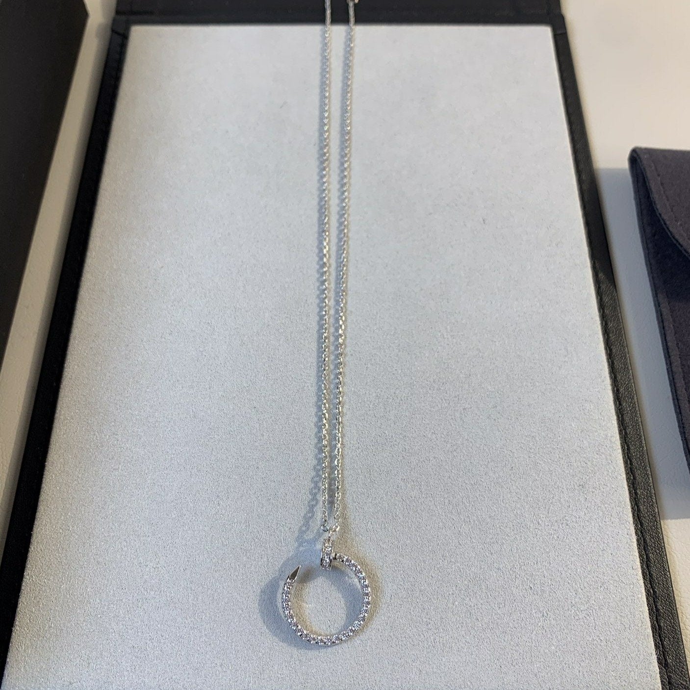 [Am jewelry]JUSTE NECKLACE SILVER DIAMONDS