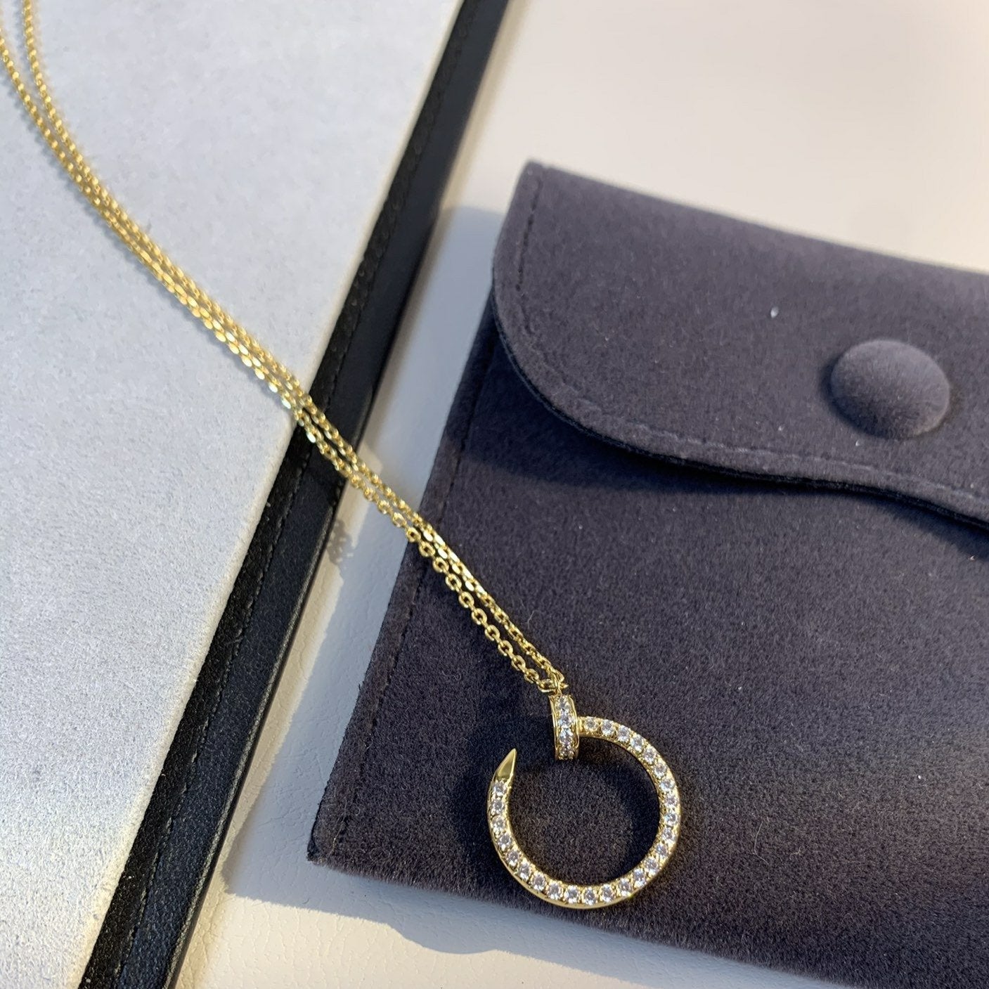 [Am jewelry]JUSTE NECKLACE GOLD DIAMONDS