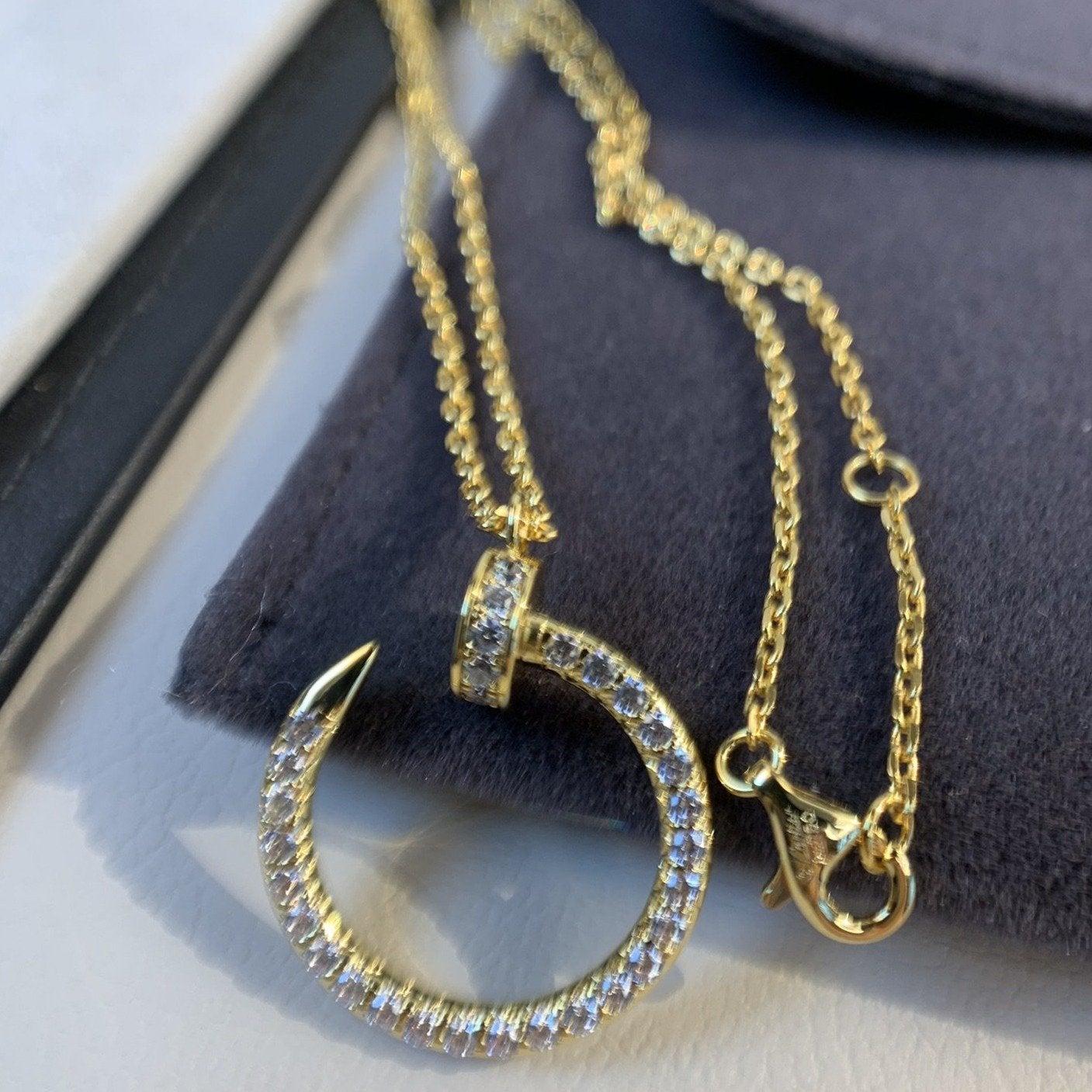 [Am jewelry]JUSTE NECKLACE GOLD DIAMONDS