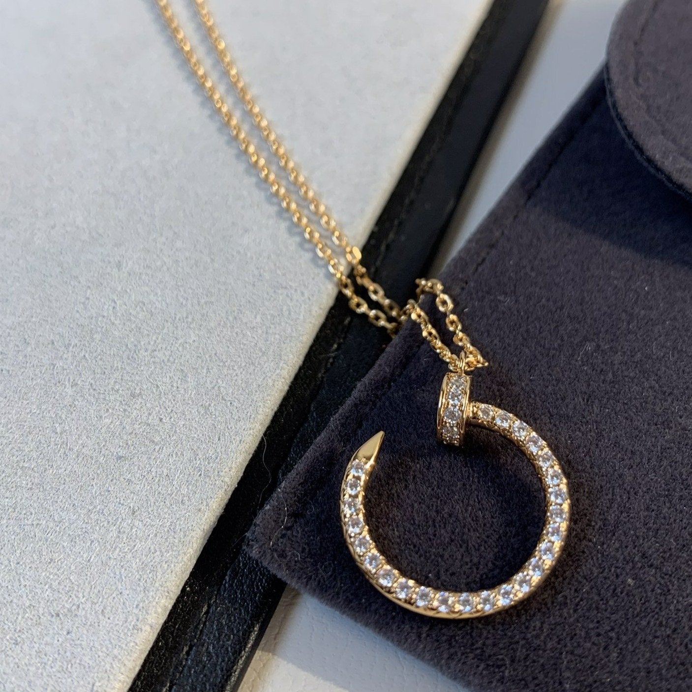 [Am jewelry]JUSTE NECKLACE PINK GOLD DIAMONDS
