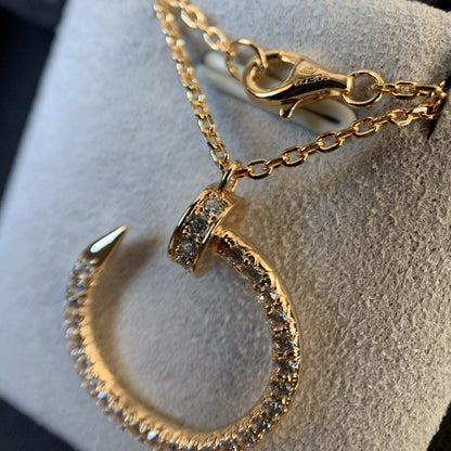 [Am jewelry]JUSTE NECKLACE PINK GOLD DIAMONDS