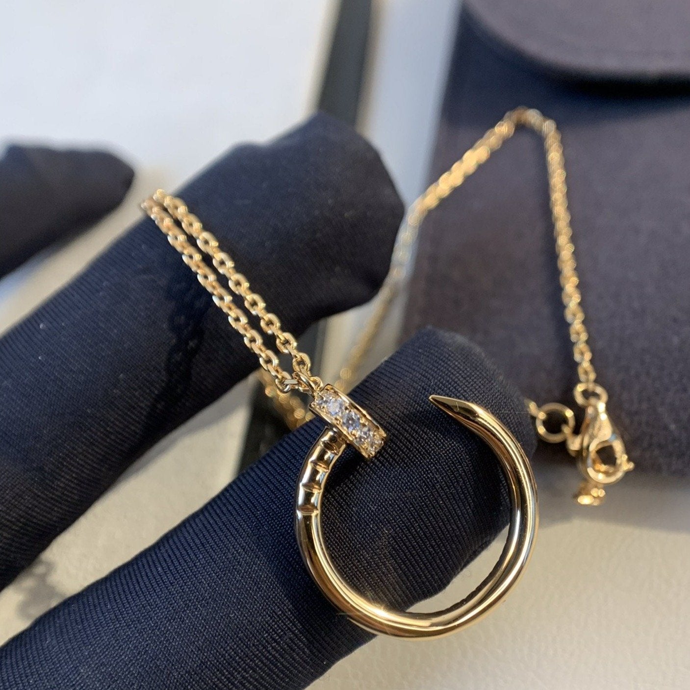 [Am jewelry]JUSTE NECKLACE PINK GOLD DIAMONDS