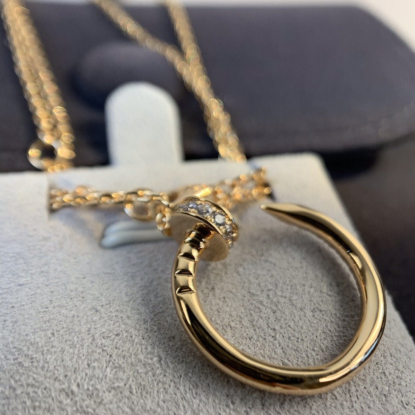 [Am jewelry]JUSTE NECKLACE PINK GOLD DIAMONDS