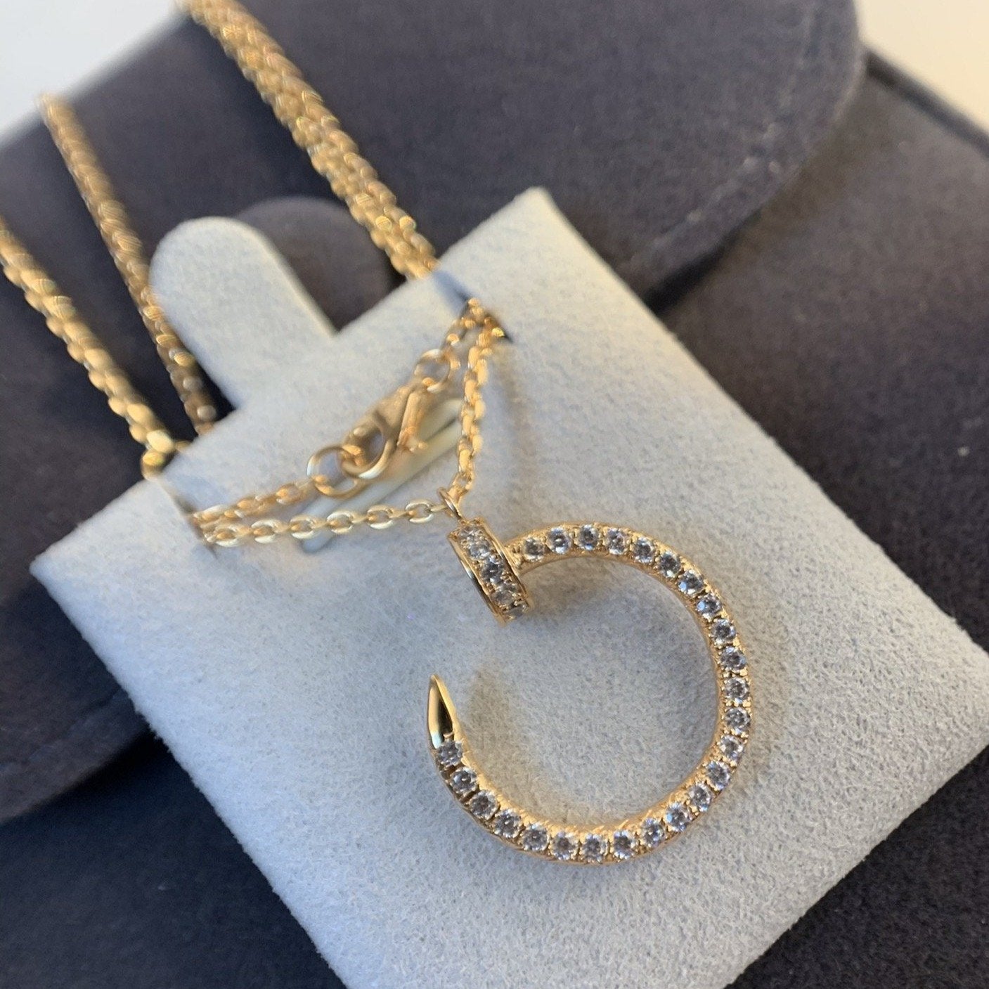 [Am jewelry]JUSTE NECKLACE PINK GOLD DIAMONDS