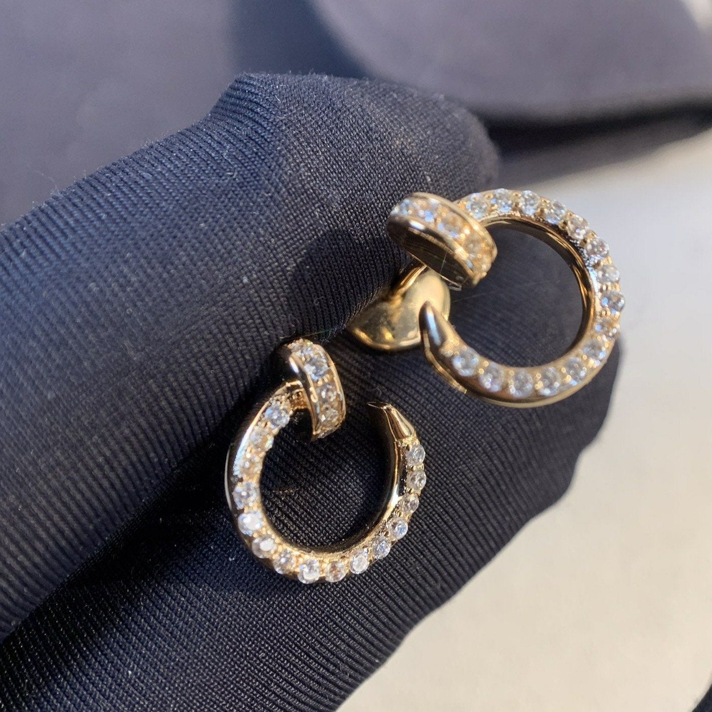 [Am jewelry]JUSTE EARRINGS GOLD DIAMONDS