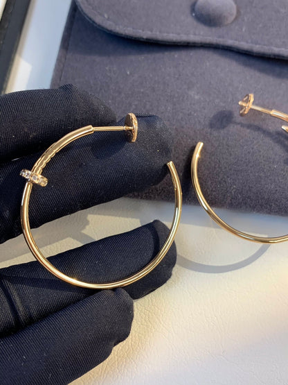 [Am jewelry]JUSTE EARRINGS GOLD DIAMONDS 1.8MM