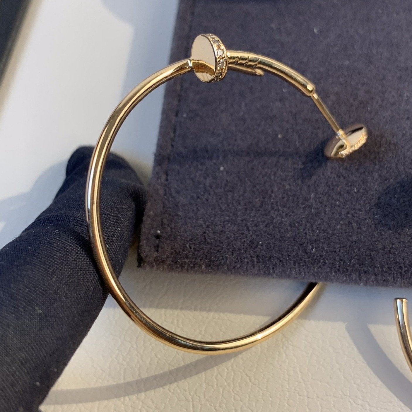 [Am jewelry]JUSTE EARRINGS GOLD DIAMONDS 1.8MM