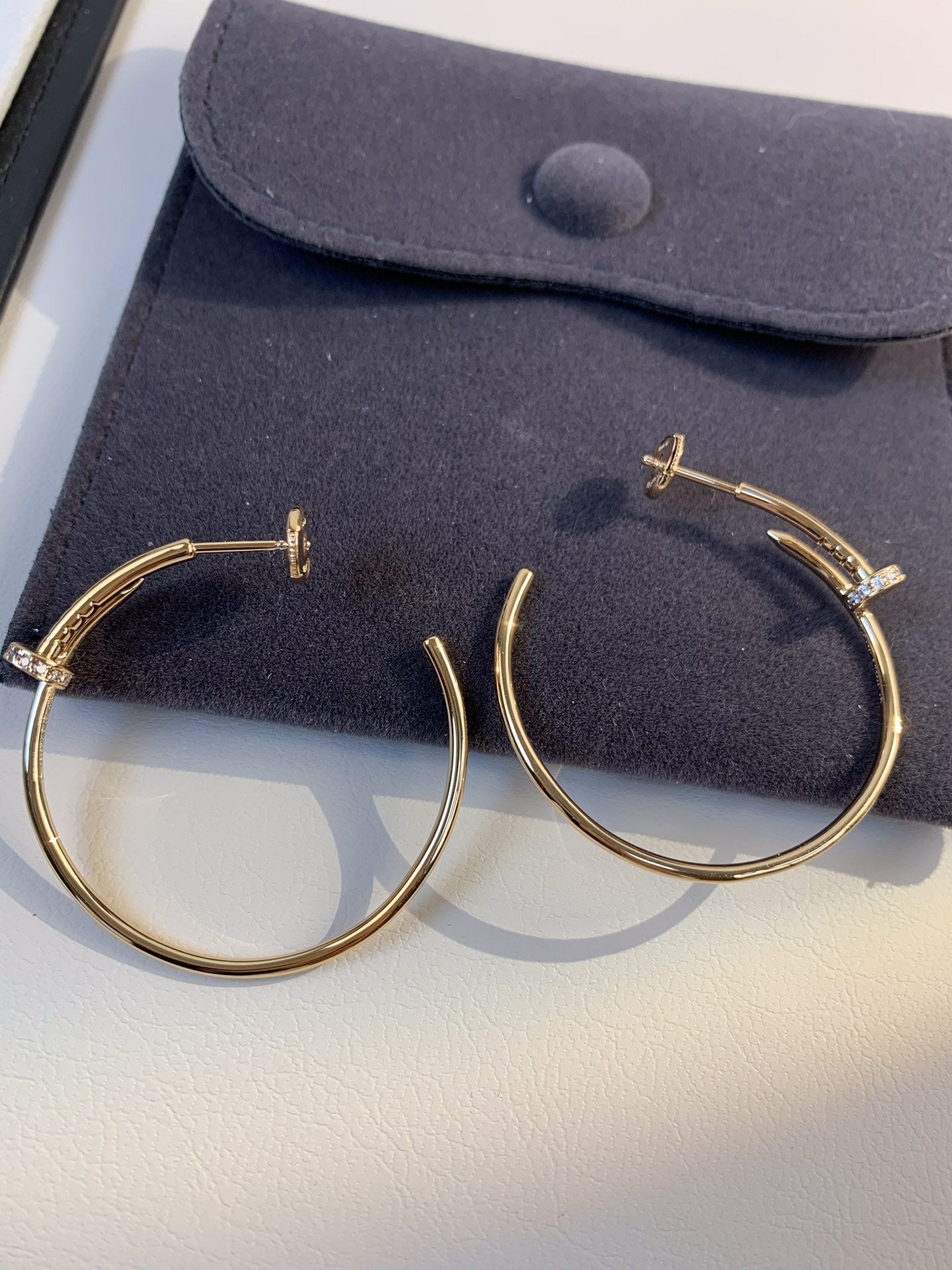 [Am jewelry]JUSTE EARRINGS GOLD DIAMONDS 1.8MM