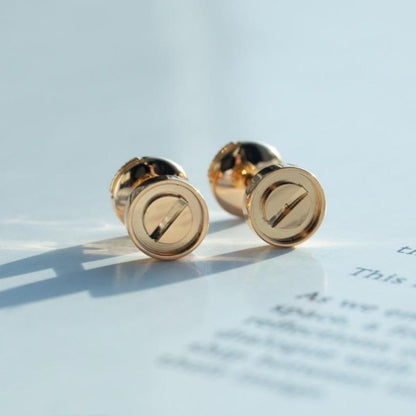 [Am jewelry]LOVE EARRINGS PINK GOLD 10MM