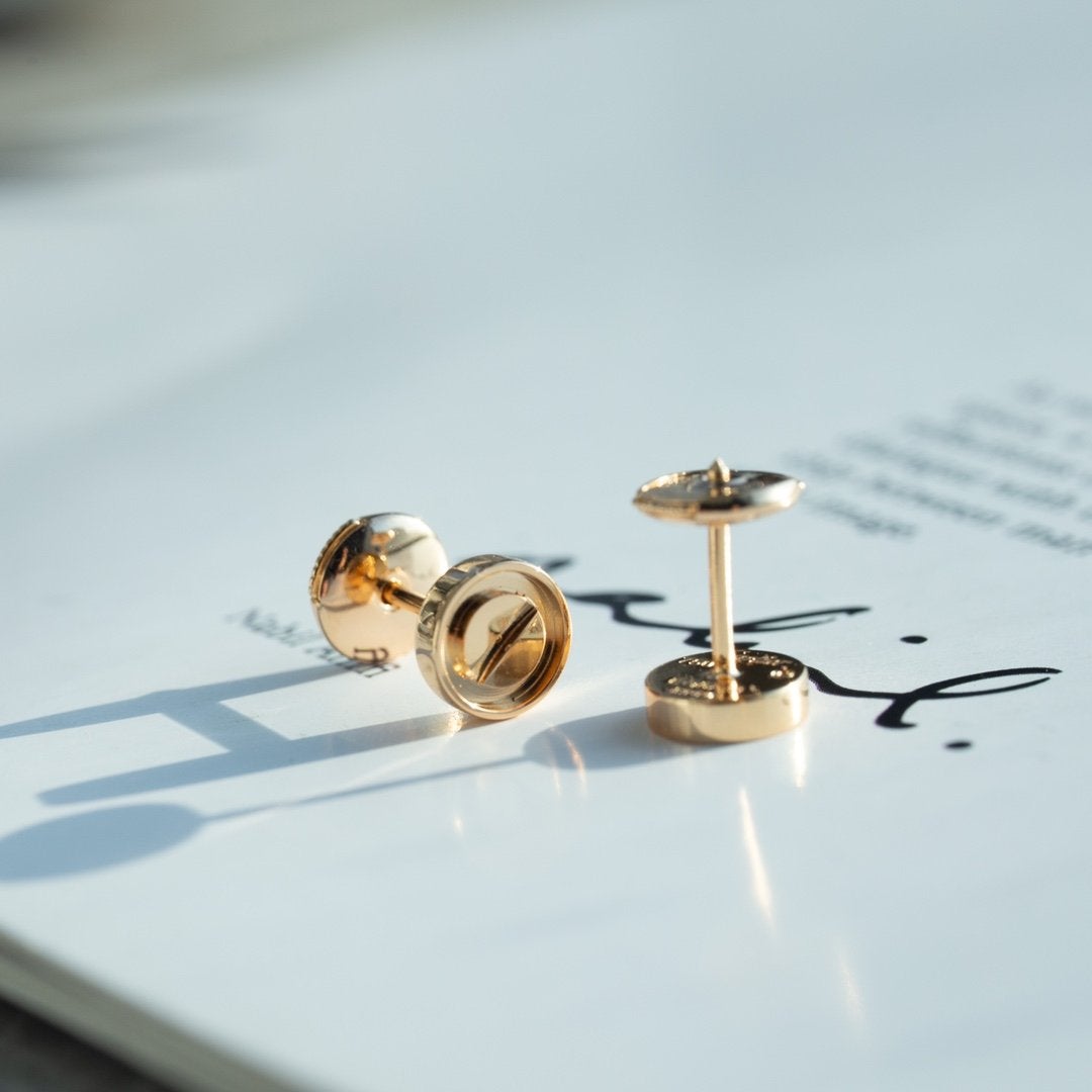 [Am jewelry]LOVE EARRINGS PINK GOLD 10MM