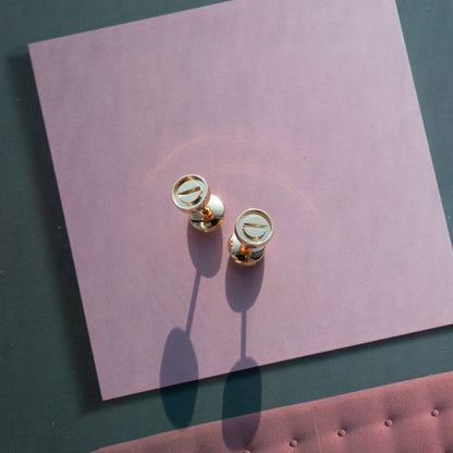 [Am jewelry]LOVE EARRINGS PINK GOLD 10MM