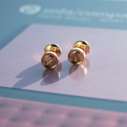 [Am jewelry]LOVE EARRINGS PINK GOLD 10MM