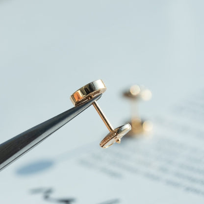 [Am jewelry]LOVE EARRINGS PINK GOLD 10MM