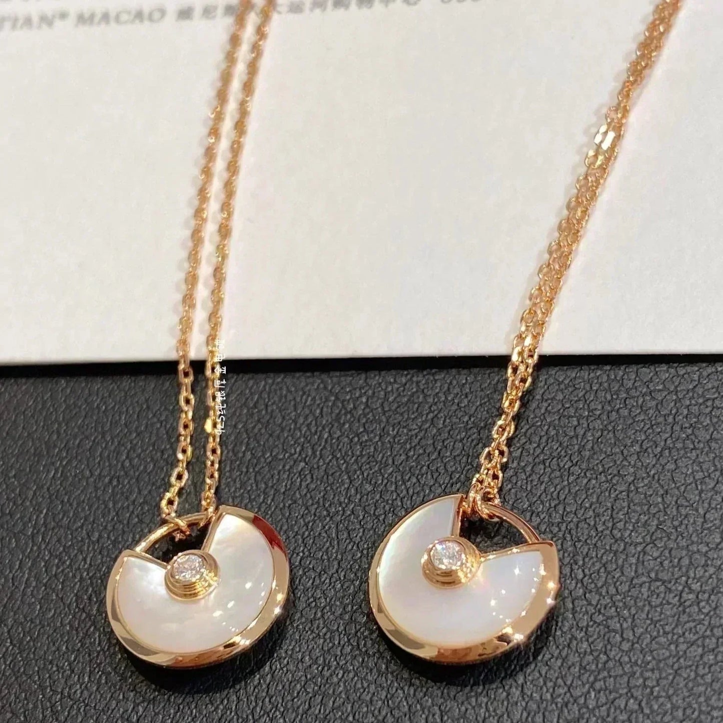 [Am jewelry]AMULETTE ROSE GOLD MOP NECKLACE