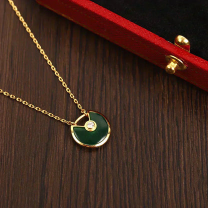 [Am jewelry]AMULETTE GOLD MALACHITE NECKLACE