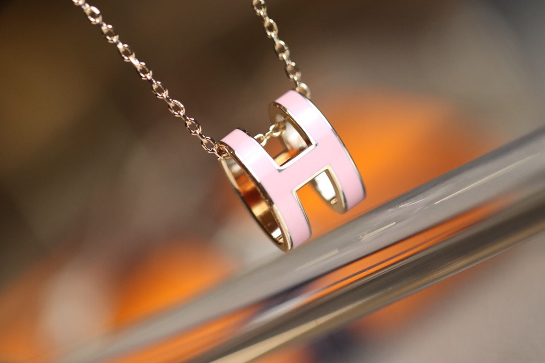 [Am jewelry]POP H PEDANT PINK GOLD