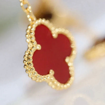 [Am jewelry]CLOVER  2 MOTIF  TIGER EYE CARNELIAN EARRINGS