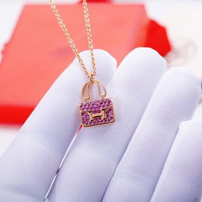 [Am jewelry]CONSTANCE PEDANT PURPLE DIAMOND NECKLACE