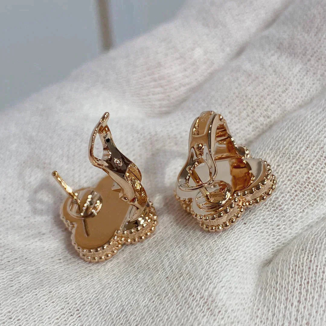 [Am jewelry]CLOVER MEDIUM 1 MOTIFS CARNELIAN  DIAMOND earrings