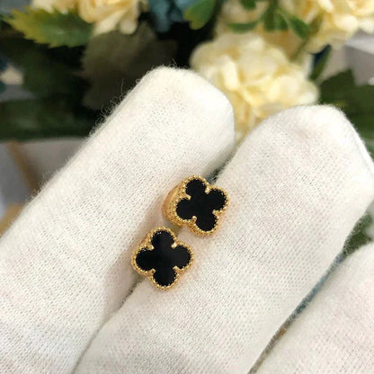 [Am jewelry]CLOVER MINI 9.5MM BLACK MOP EARRINGS